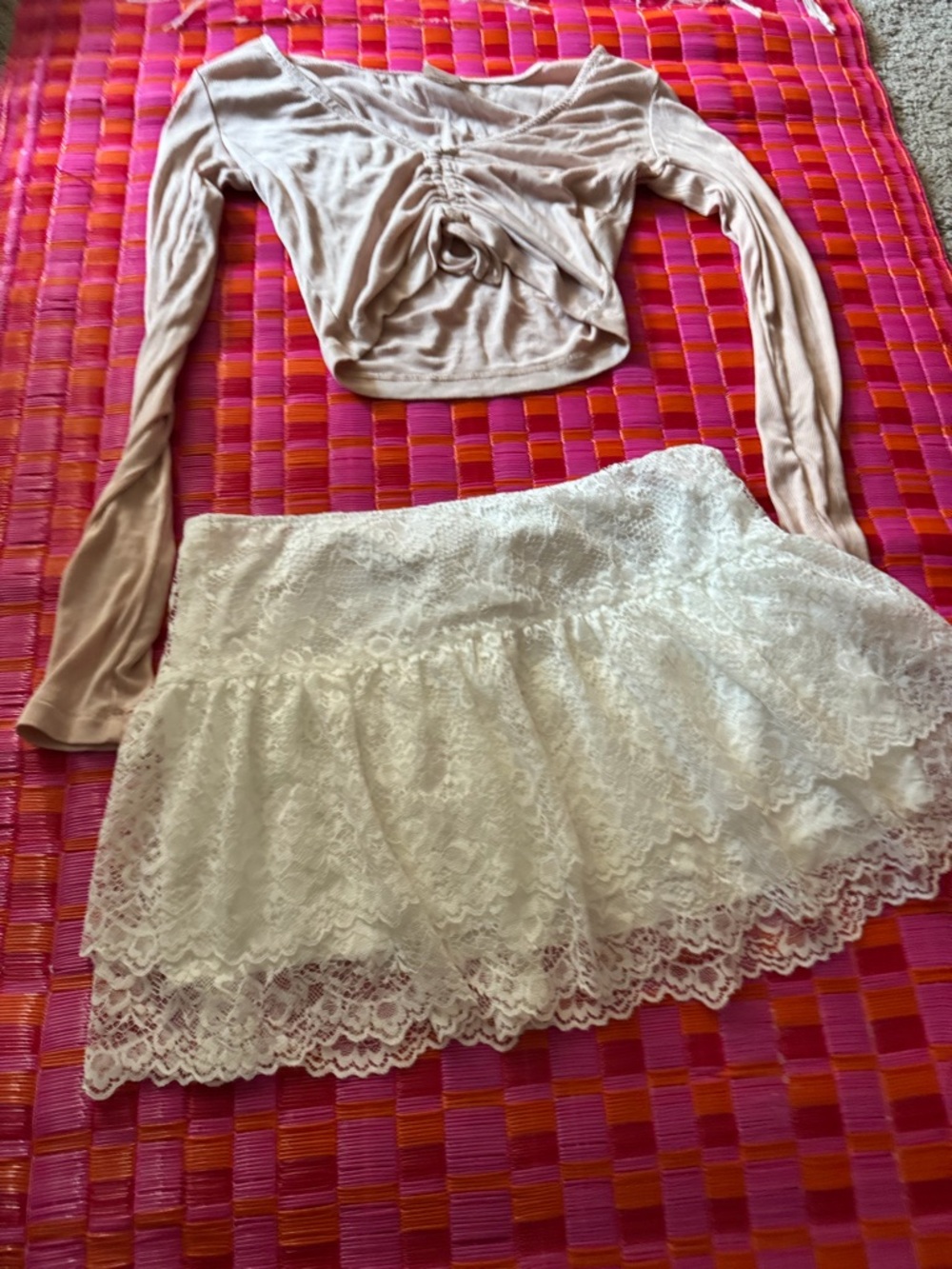 White Lace Tiered Mini Skirt - Women's Lace Ruffled Skirt